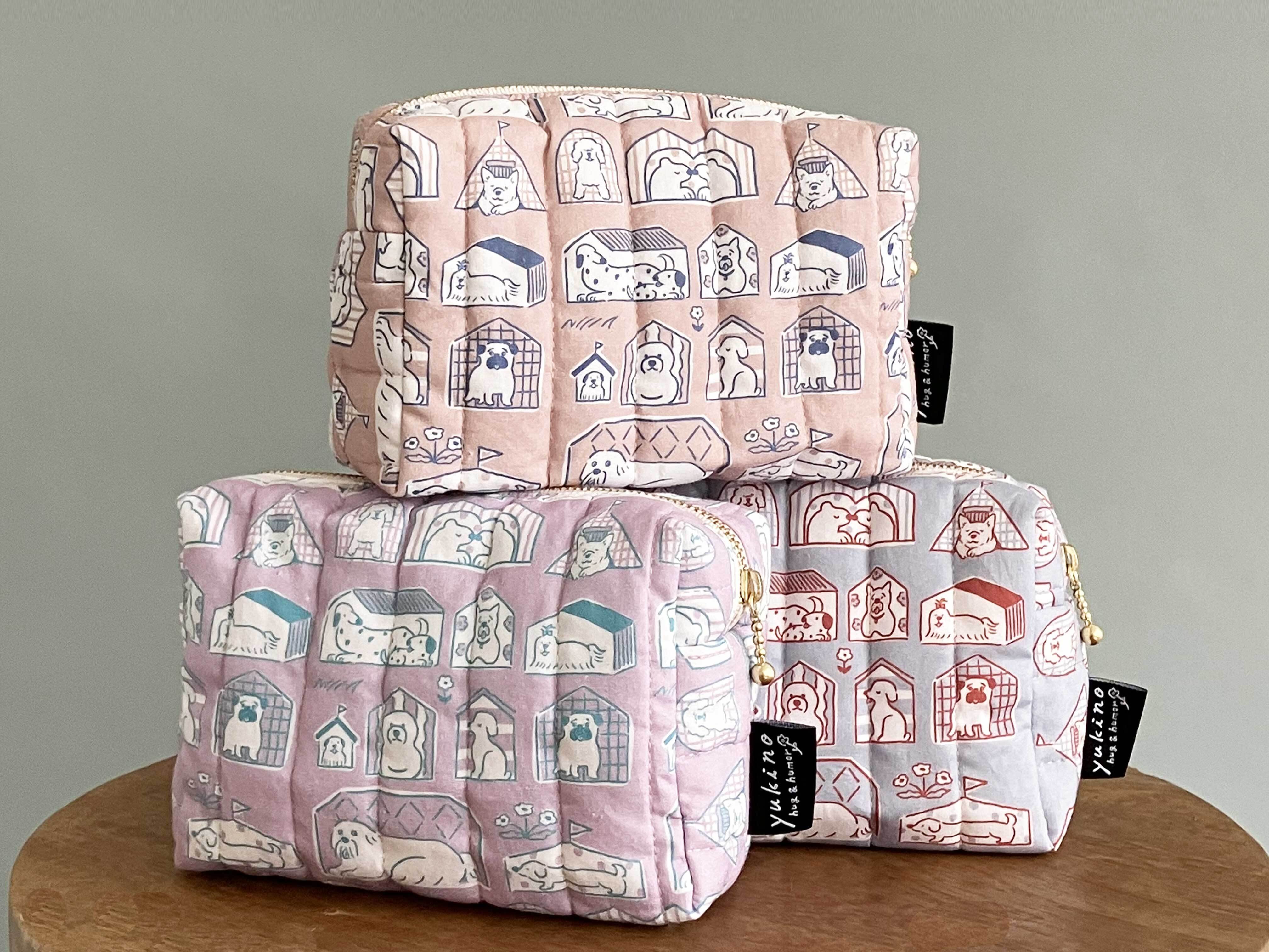 キルティングBOXポーチ「House Dog」 | yukino shop