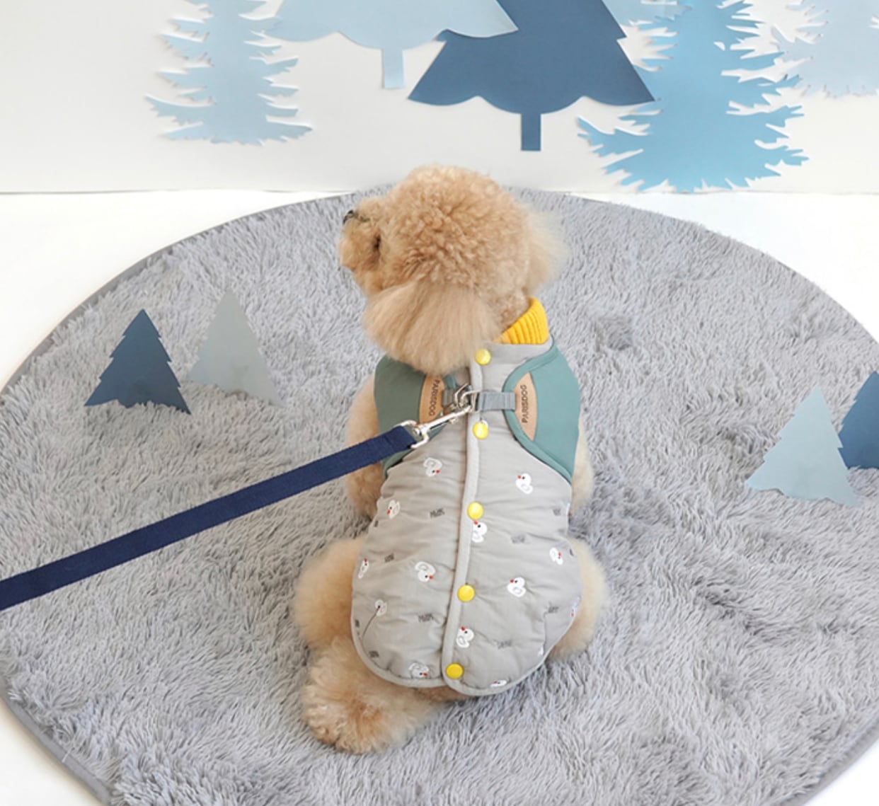duck harness padding S ~ 2XL 2color  /  犬服 アウター 冬 ハーネス ダウン ベスト 暖かい ドッグウェア フリース 寒さ対策 お出かけ 犬の服 ハーネス一体型 防寒 outer37