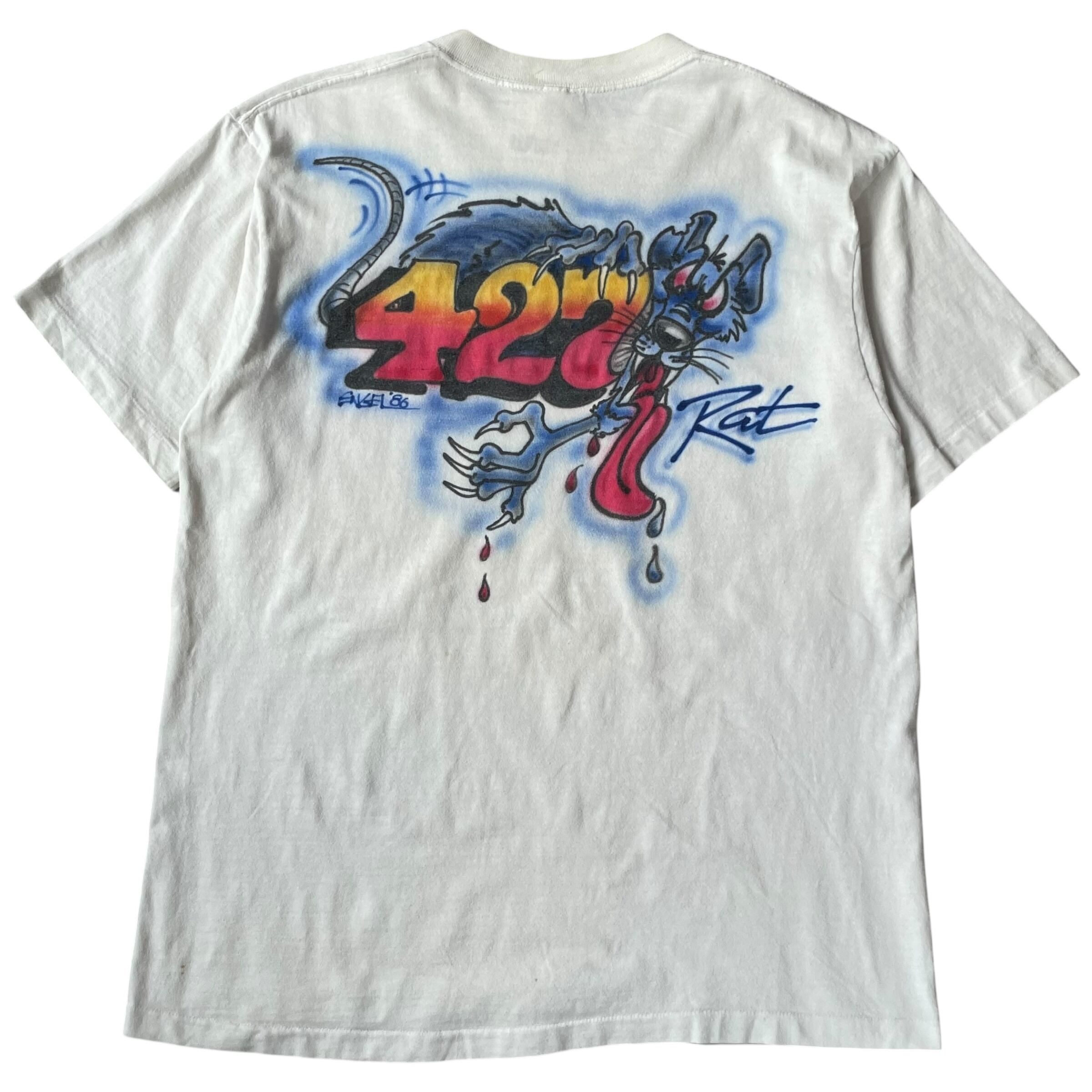1986s unknown "427 Rat" air brush paint t-shirt