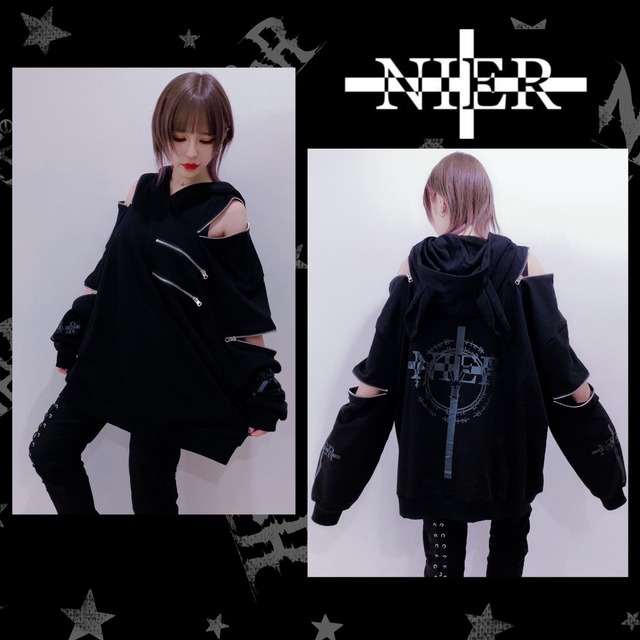 6ZIP DARK RABBIT PARKA