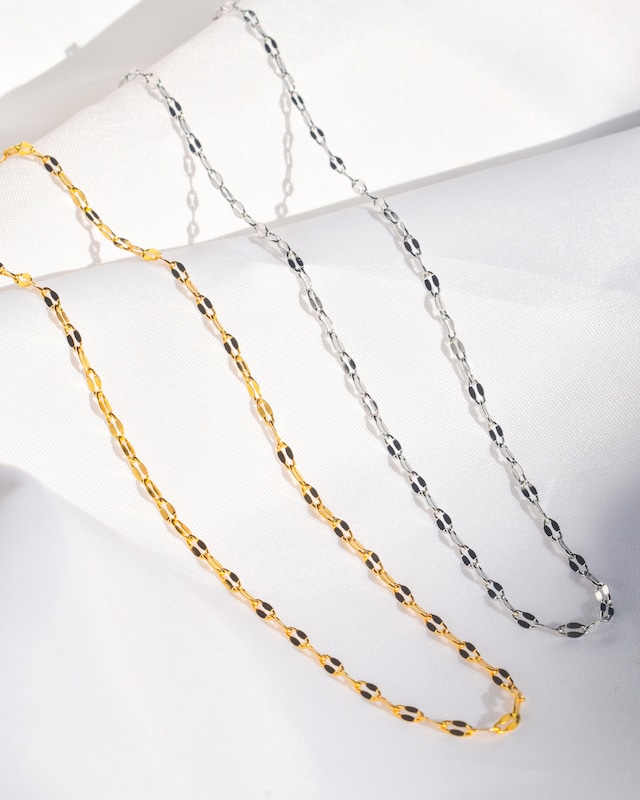 Petal chain necklace gold・silver 2mm