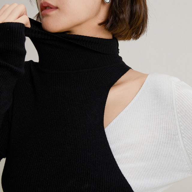 コントラストタートルネック　21921