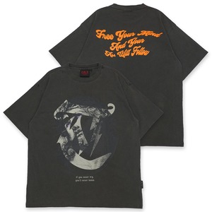 T.C.R LIGHTNING JESUS WASHED S/S TEE - DARK GRAY