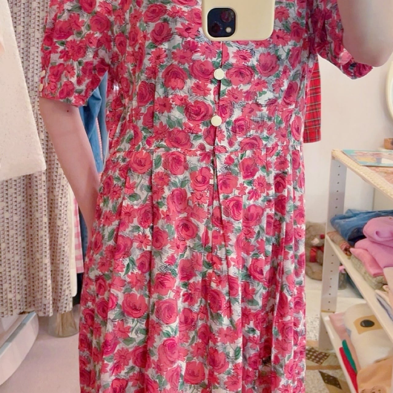 ROBERTA / pink rose garden one-piece