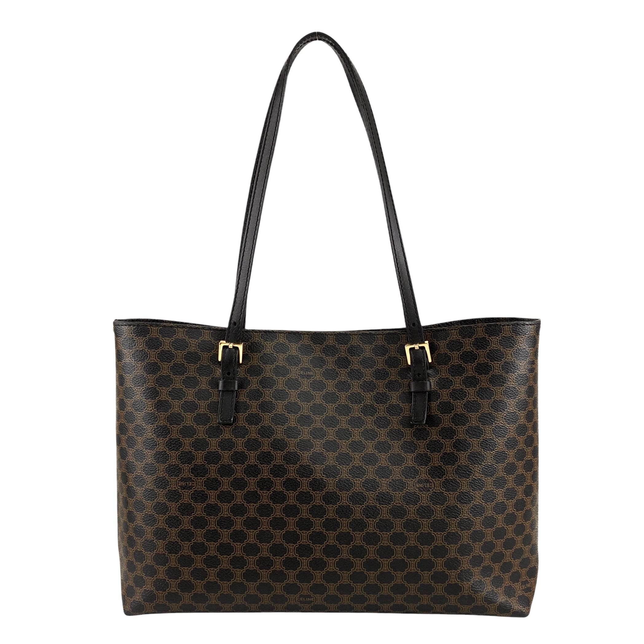 CELINE セリーヌ マカダム トートバッグ ブラック PVCレザー vintage