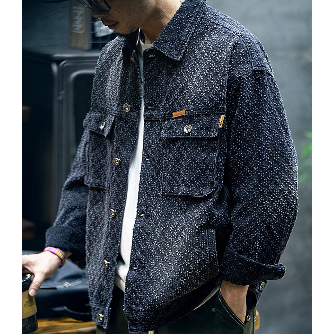 【Modern Work】立体ジャカード デニムジャケット　TB1985・画像9