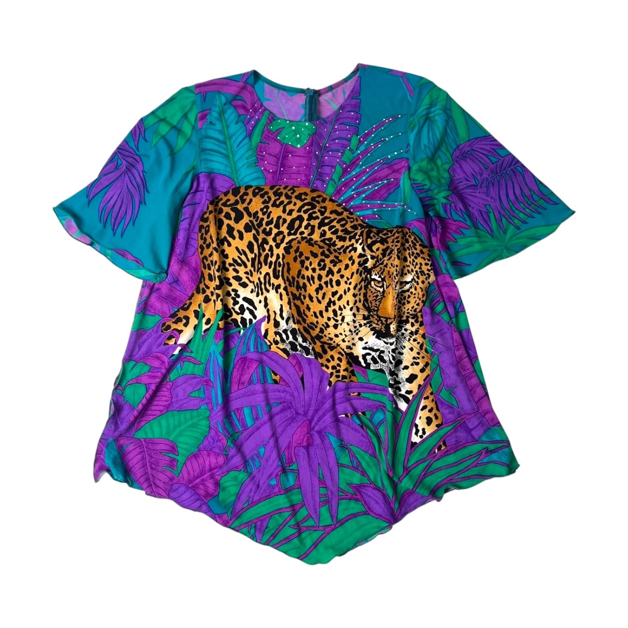 伊太利屋 イタリヤ アニマルデザイン ボタニカル 半袖チュニック ロング丈 9/薄手