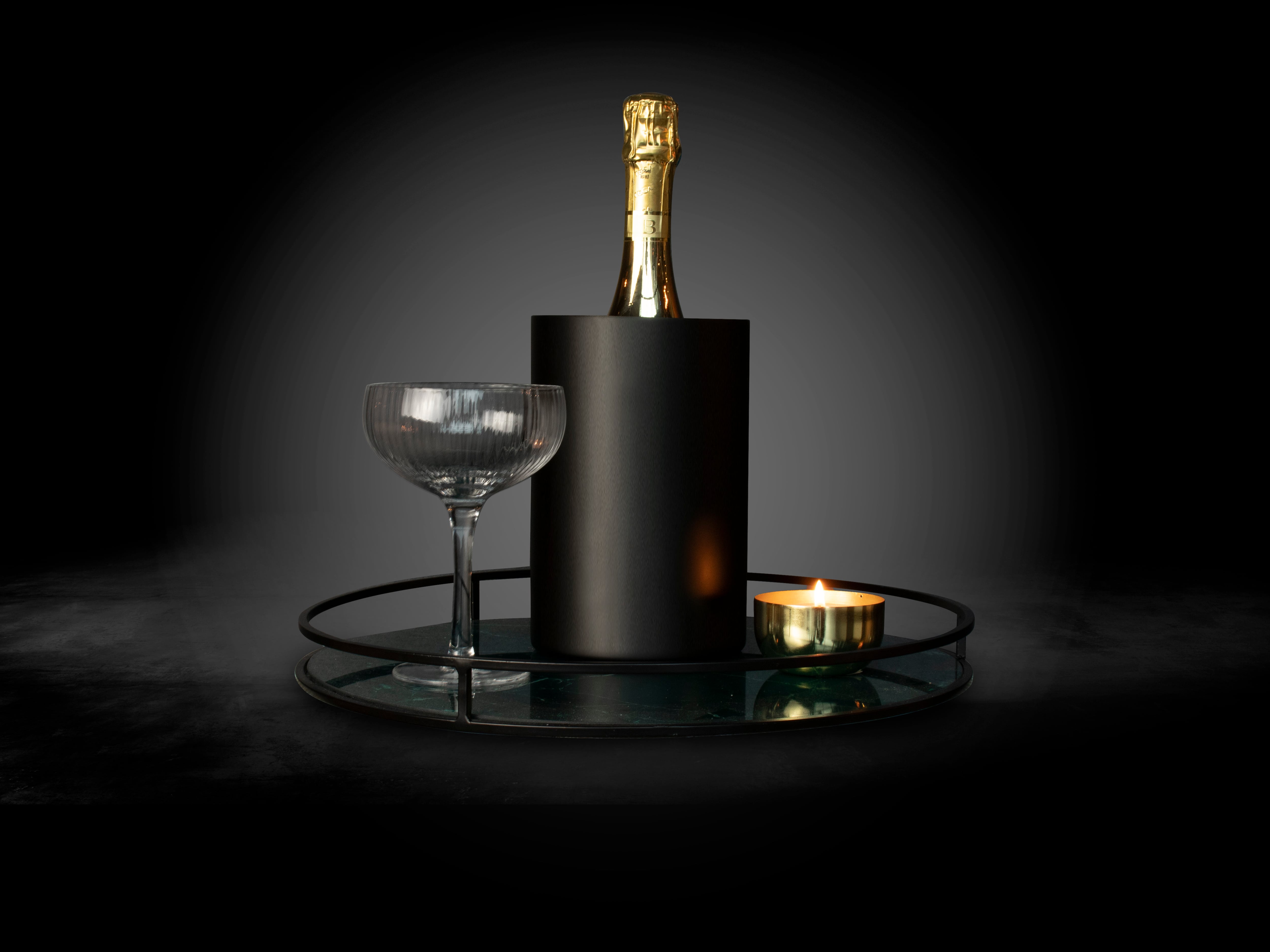 アクリル ワインクーラー 122071 ブラック φ210 プロダイン ワインクーラー スワール A-903-B ブラック 茶谷産業