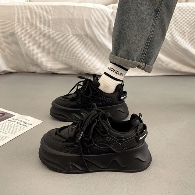 ウェーブソールプラットフォームスニーカー 2col   R01563