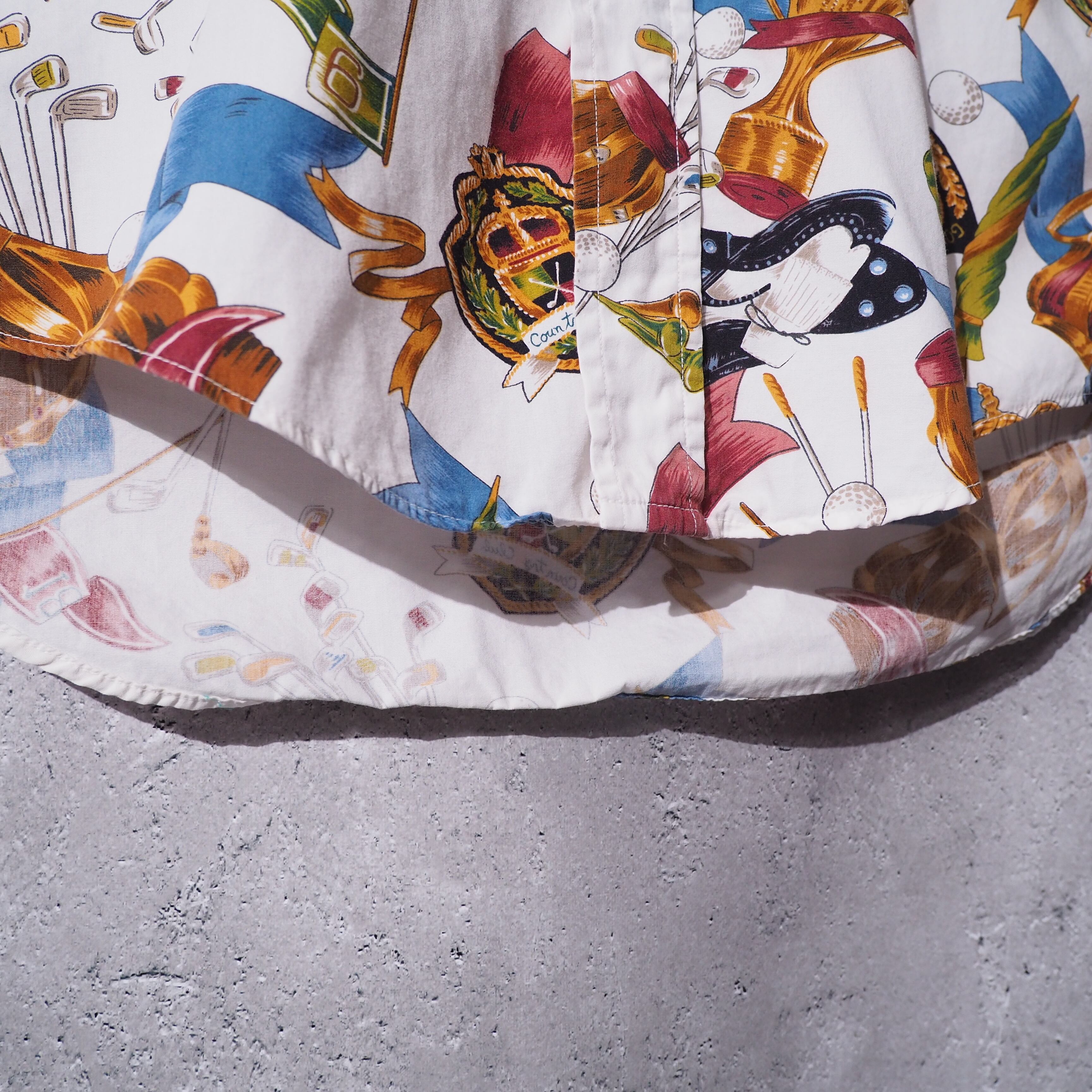 1990s " Made in USA " Beautiful Luxury pattern vintage loose Button down shirt