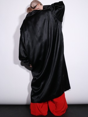 gloss black python pattern loose silhouette coat