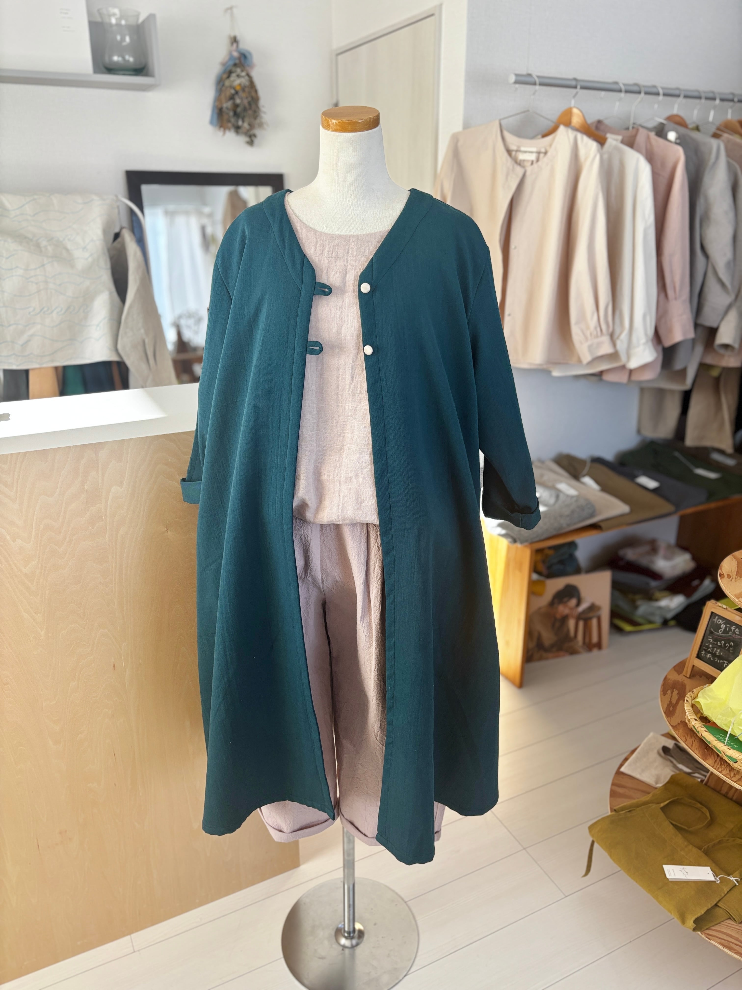 ウール混羽織ワンピース