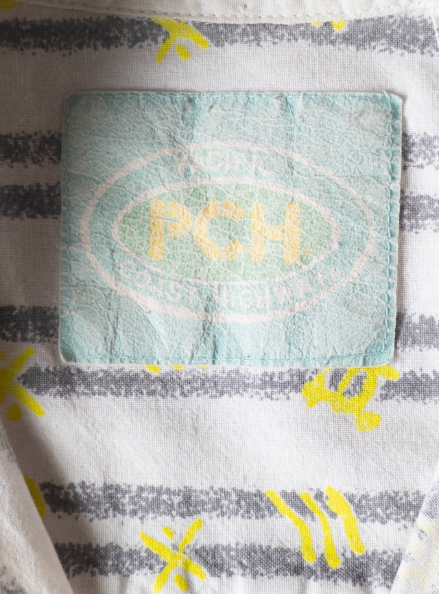 "PCH" 1990s Abstract symbol stripe shirt