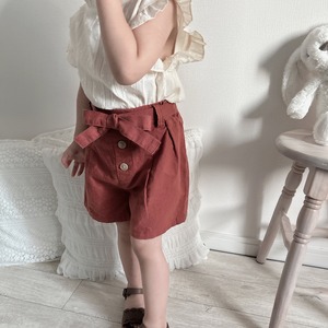 linen belt half pants