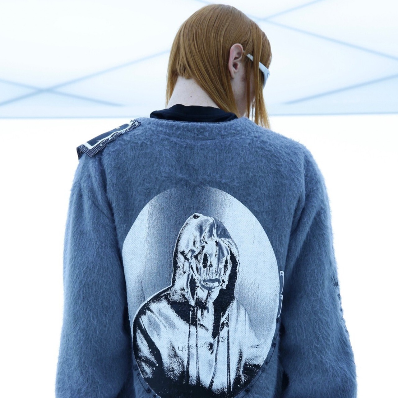 【99%IS】 ' OUR FAITH ' Wool Cardigan  [Hand Made Custom] " Glow In The Dark "(GREY) - 7