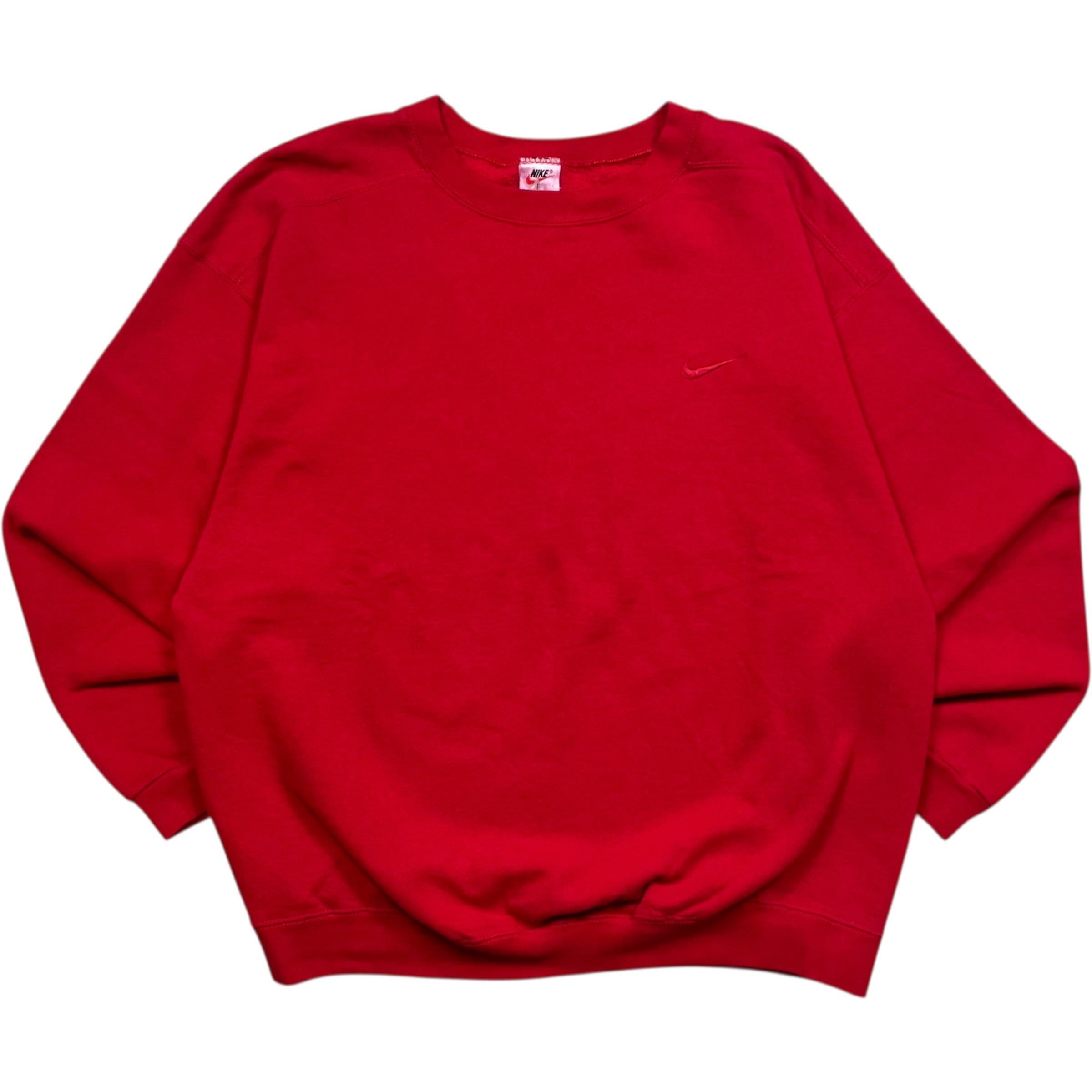 《L》 NIKE ナイキ スウェット スウッシュ ワンポイント レッド USA製 90年代 vintage no.9631