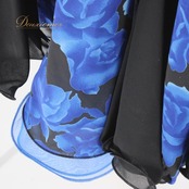 社交ダンス 衣装 Sekine セキネ ドレス スタンダード ブラック系 ブルー系 薔薇 バラ 花柄 ワンピース パーティ衣装 ステージ衣装 長袖 青 黒 社交ダンス衣装 Lサイズ 日本製 スタンダード用 フラワー柄 薔薇柄 バラ柄 花柄プリント ロング丈 袖あり ロングワンピース フレアスカート きれいめ フォーマル ラテンではない スカート裾 シフォン風感 裏地あり パーティードレス 発表会 記念日 イベント ローズプリント 青バラ 花モチーフ バックスファスナー 黒地 結婚式二次会 和装卒業式