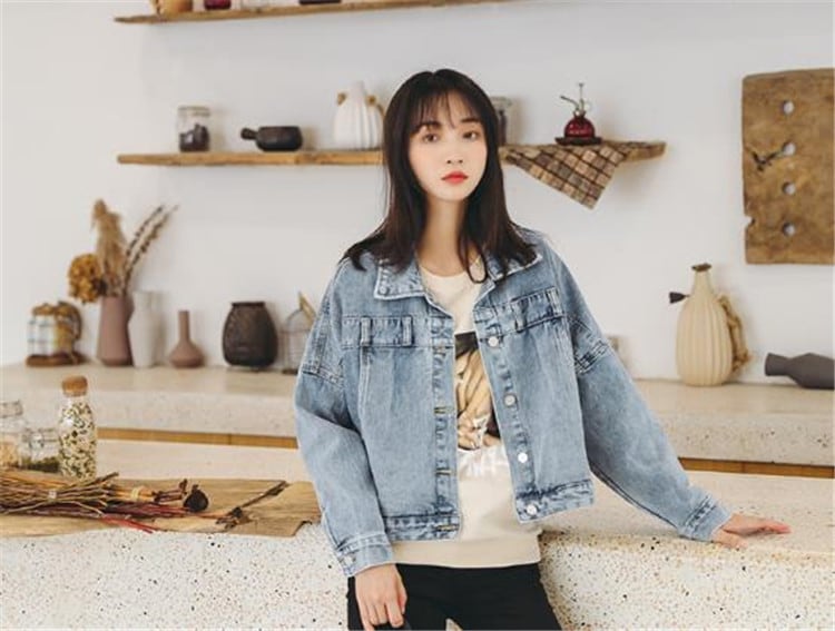 華やかな印象に!INSスタイル デニム コート 秋 新品 トレンド 長袖 ファッション カジュアル