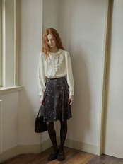 Rêverie Embroidery Frill Lace Collar Blouse F0847