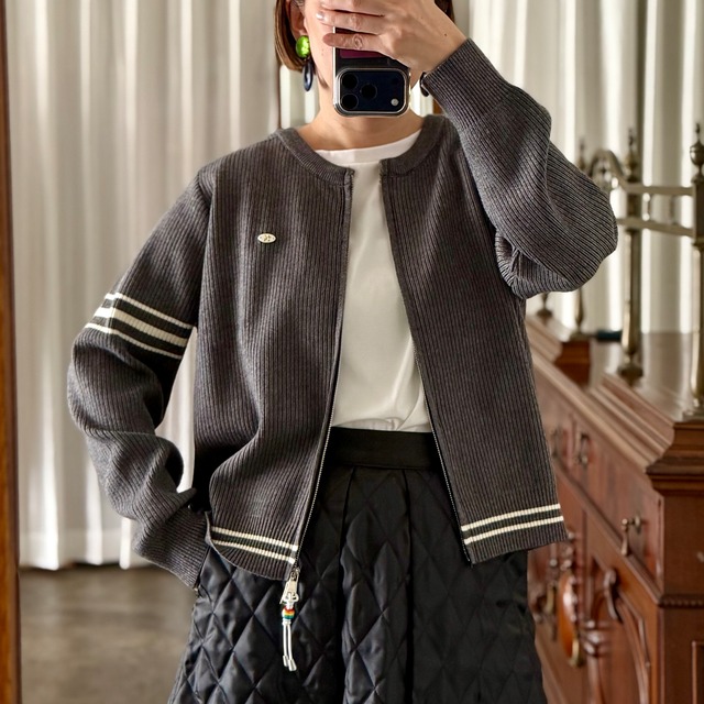 ★Knit Zip Cardigan(Gray)