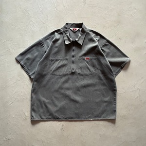 -BEN DAVIS- 90's oversize half zip work shirt