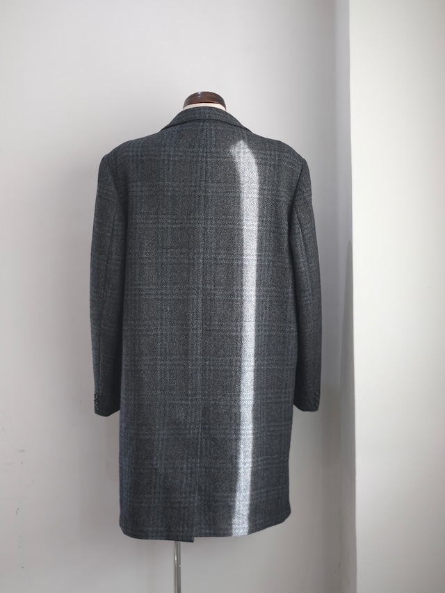 70's plaid wool coat