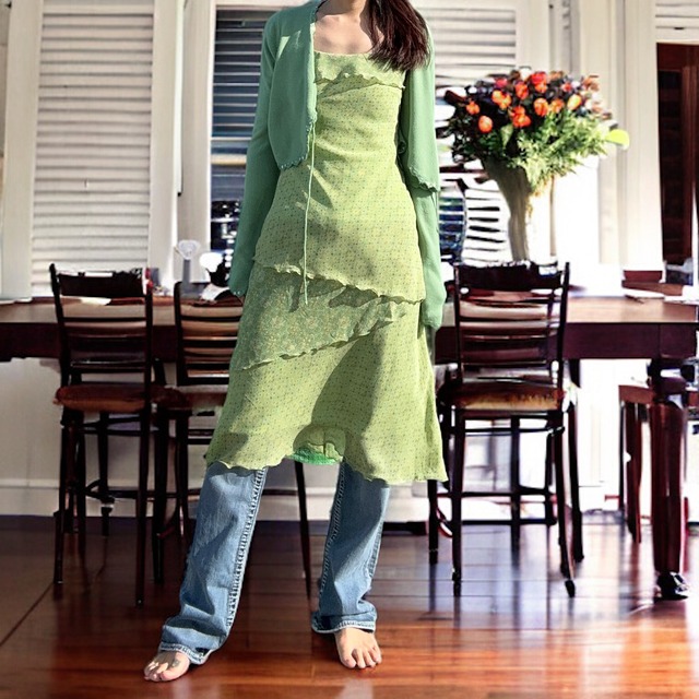 【LADIES】low rise bijou denim
