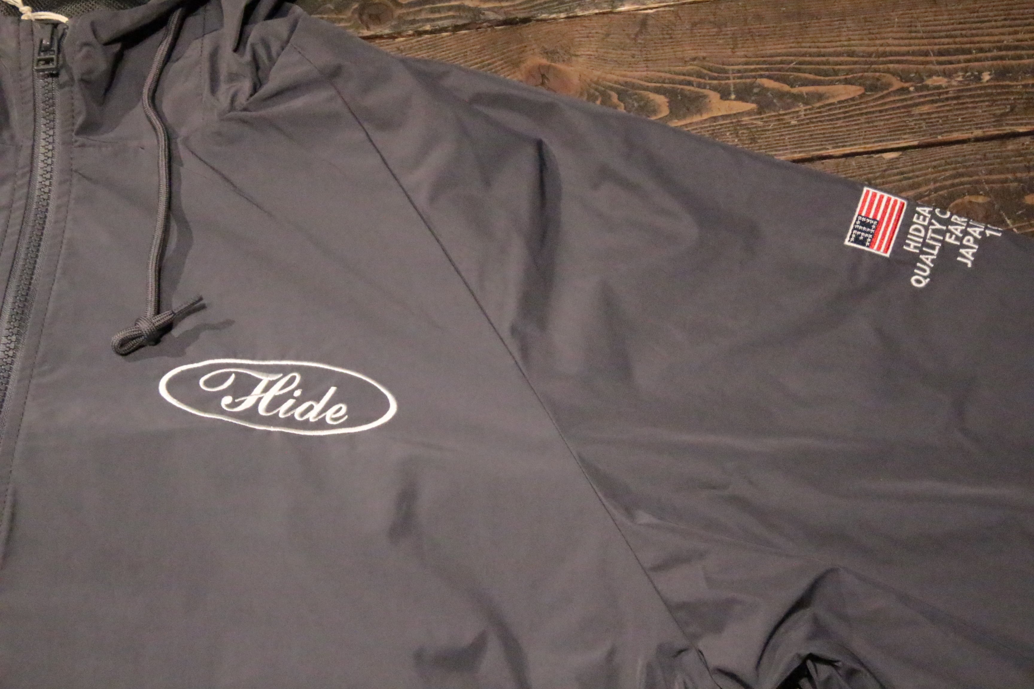 HIDE AND SEEK】Nylon Zip Hooded Jacket(26ss) -C.GRAY (ハイドアンド