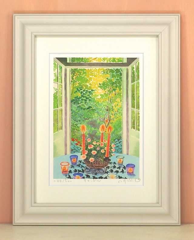 栗乃木ハルミ「キャンドル」 fタイプ　絵画・ 額入りアート