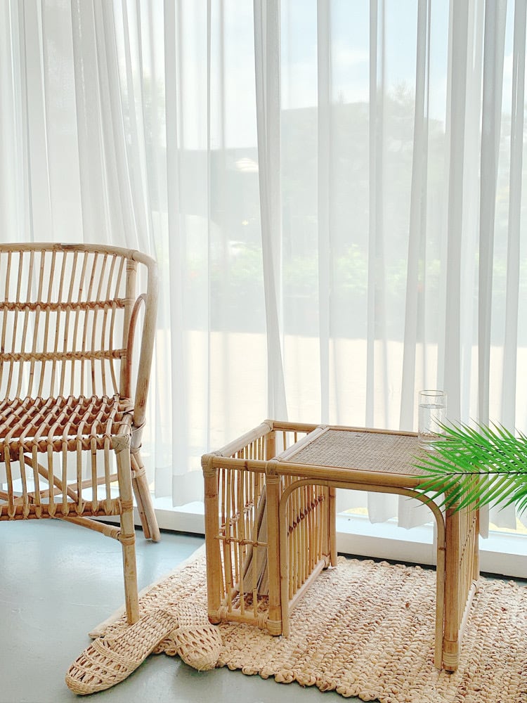 rattan wood magazine table B / ラタン ウッド マガジンラック サイド