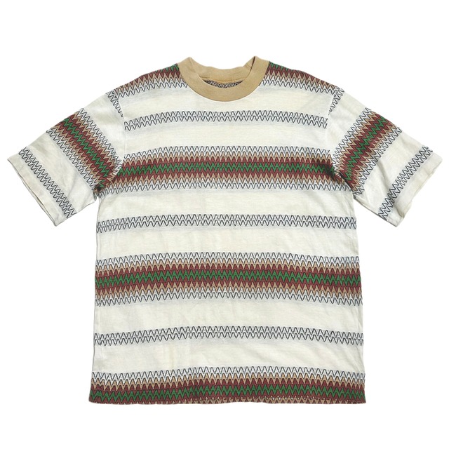 70s-80s ヴィンテージ ジャガード ボーダー Tシャツ 【L】 | BACK IN 