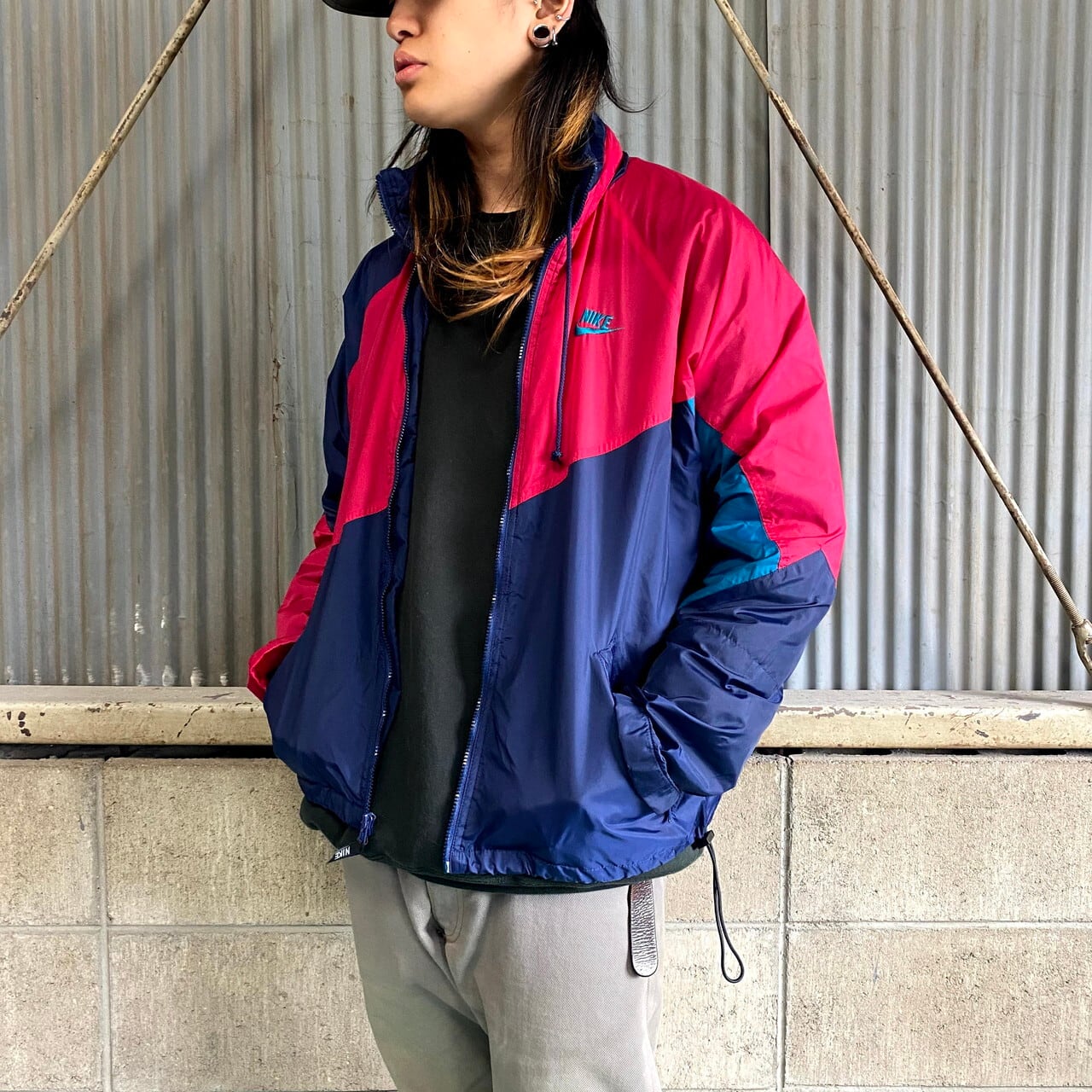 90年代 銀タグ NIKE ナイキ マルチ切り替え ナイロンジャケット メンズ 