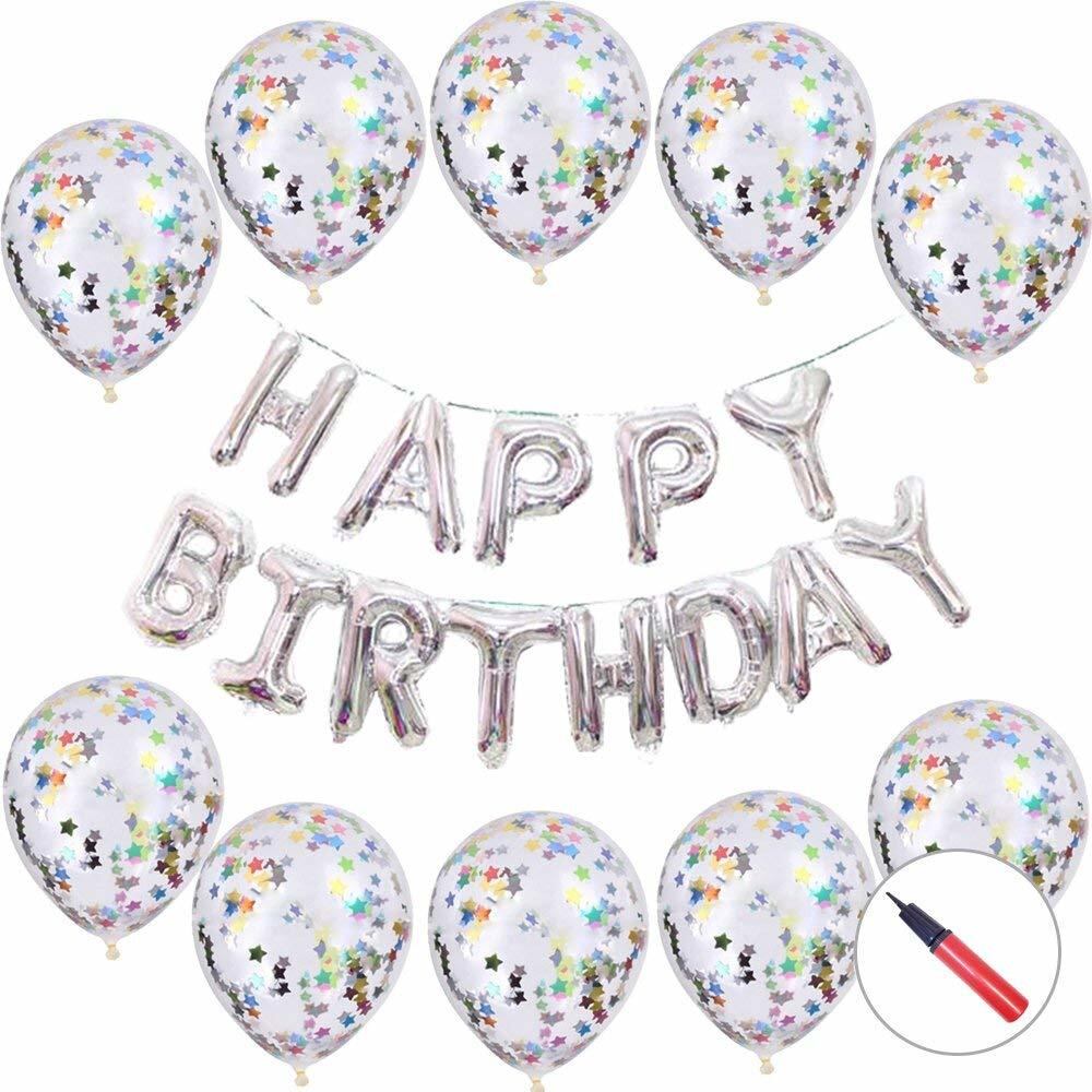 全国宅配無料 バルーンセット 誕生日風船 Happy Birthday バースデー飾り 飾りバルーン パーティー飾り付け 紙吹雪風船 パーティーバルーン