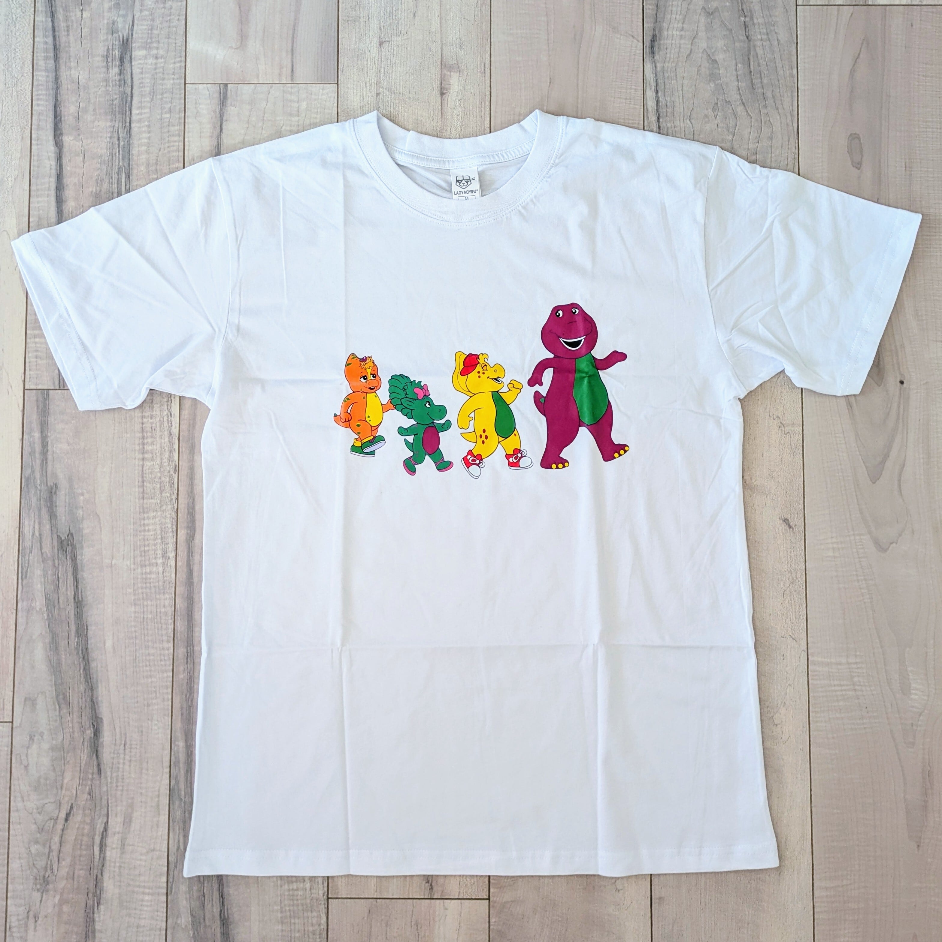 【 Barney & Friends ( バーニー&フレンズ )  】 Tシャツ / 4人仲良く行進tシャツ 〚アメリカン雑貨 アメトイ〛
