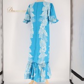 フラダンス 衣装 ワンピース ドレス ブルー系 ホワイト系 ハイビスカス柄 モンステラ柄 フリル かわいい 華やか 鮮やか 明るい 爽やか 水色 白 ダンス衣装 ハワイアンダンス レディース ハワイアン アロハ ハワイアンプリント フラ ダンス レッスン 練習