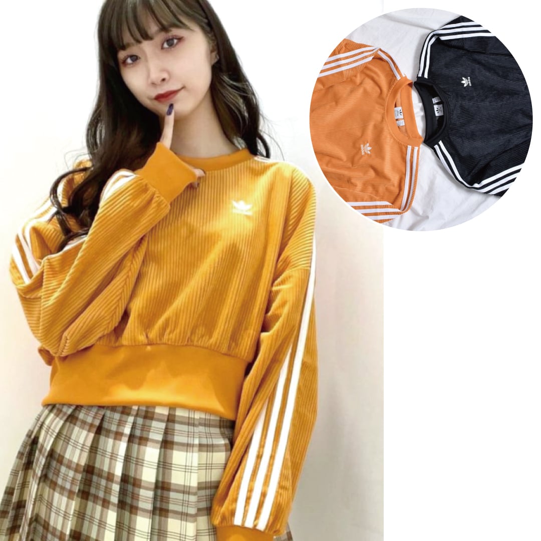 アディダス オリジナルス ベロア ビッグロゴ トレーナー adidas Originals - アディダス オリジナルス ベロア ビッグロゴ
