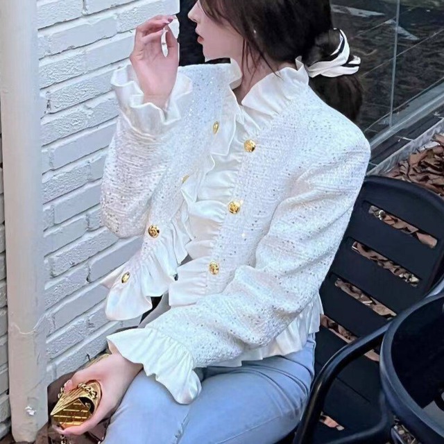 フリルエッジショートジャケット　H086