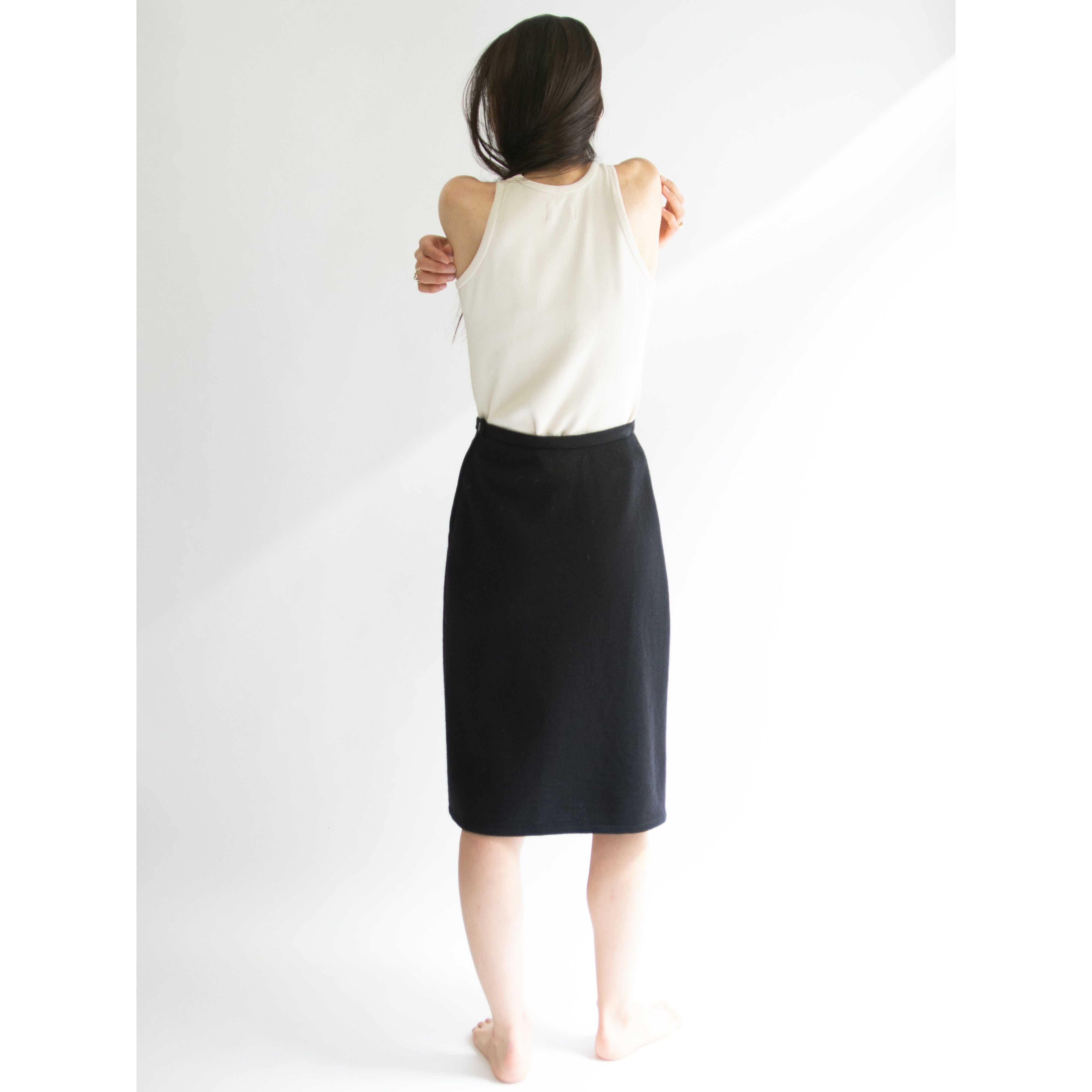 【SONIA RYKIEL】Made in France 70-80's 100% Wool Jersey Skirt（ソニアリキエル フランス製ウールジャージースカート）