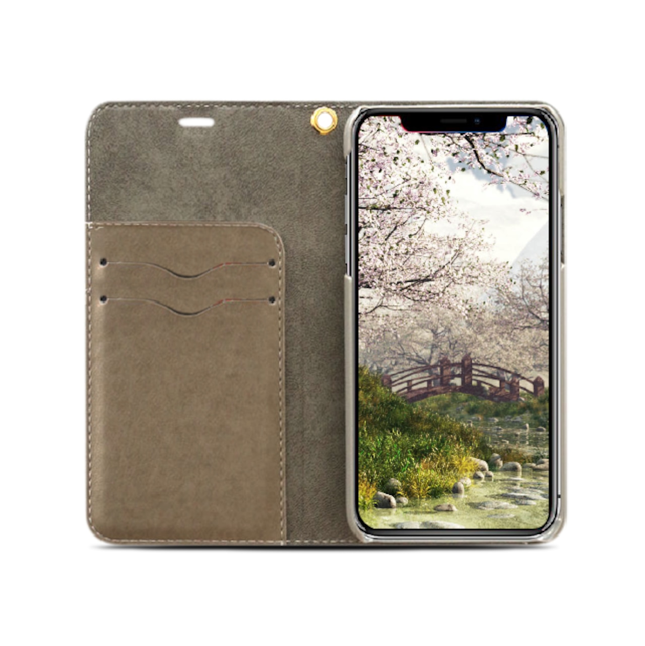 麗咲 - 和風 帯無 手帳型iPhoneケース