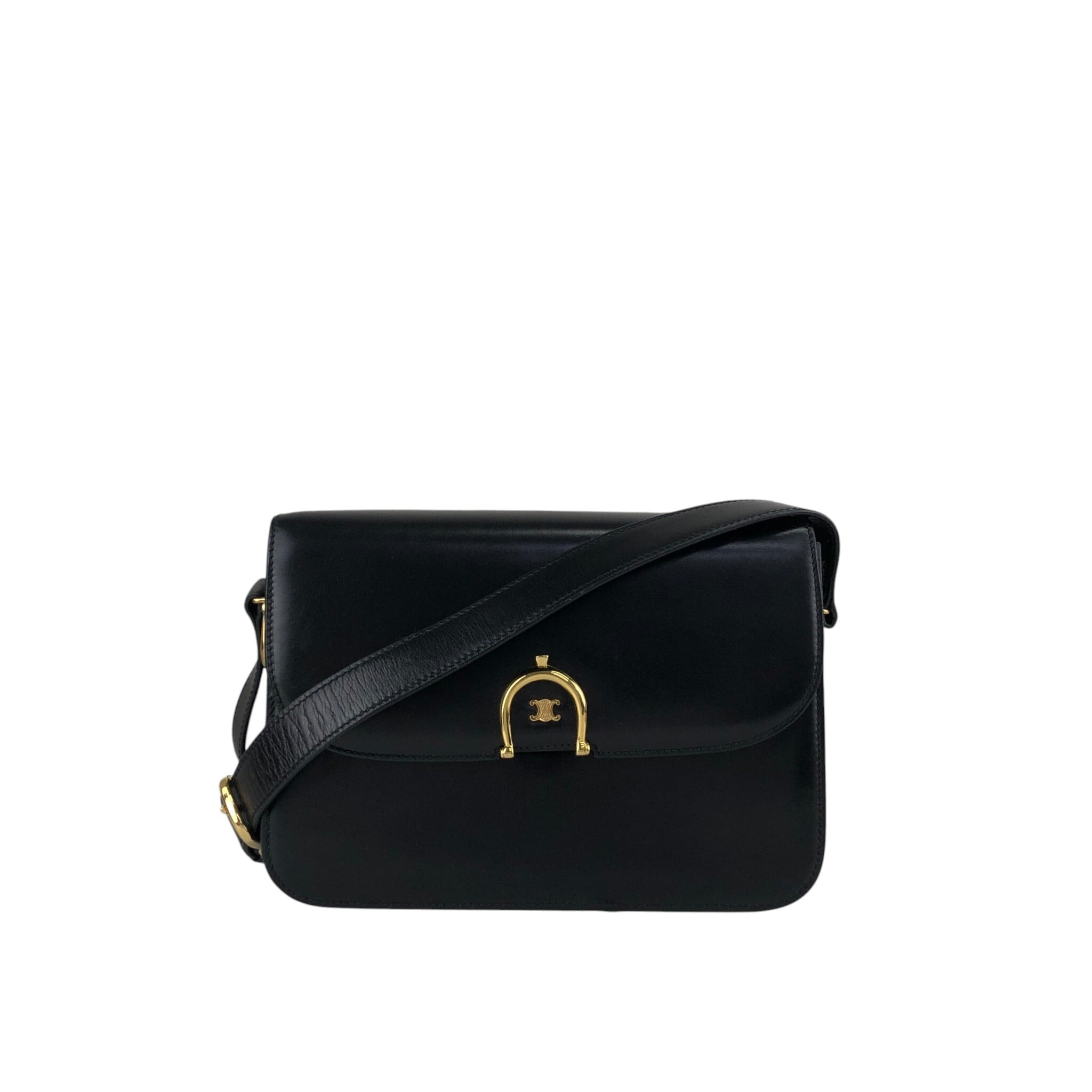 CELINE セリーヌ ショルダーバッグ ブラック トリオンフ レザー