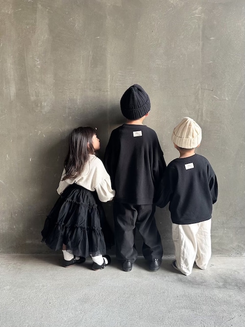80-130 / waffle oreo tops : black〔ワッフルオレオトップス〕《 More original 》