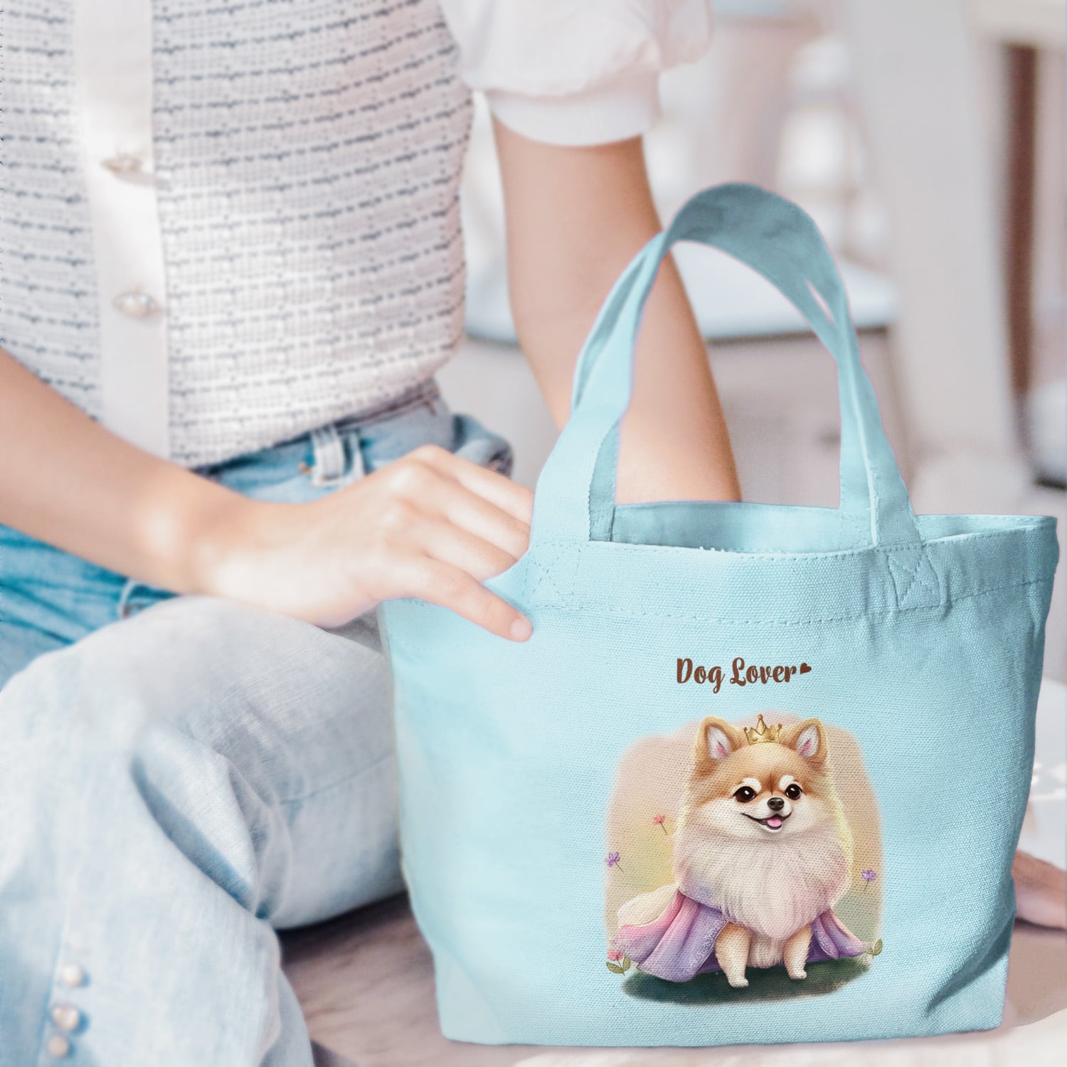 ロイヤル ポメラニアン 】ミニキャンバス トートバッグ 犬 ペット うち