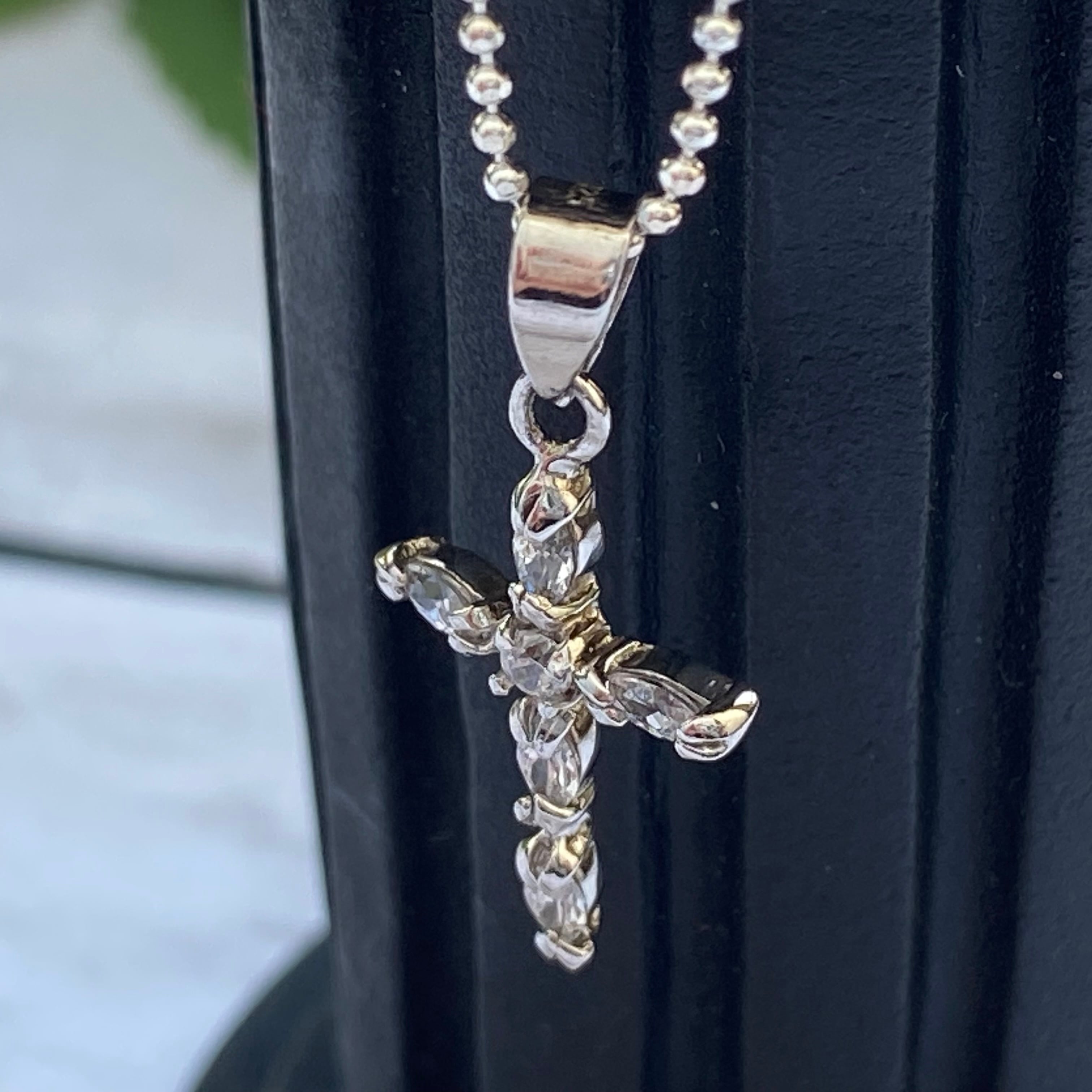 SILVER925 クロスネックレス NewYorkインポートジュエリー｜CZ