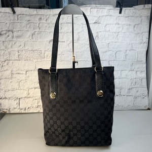 【最終処分SALE】GUCCI グッチ  153002 GGキャンバス ハンドバッグ ブラック A-11853