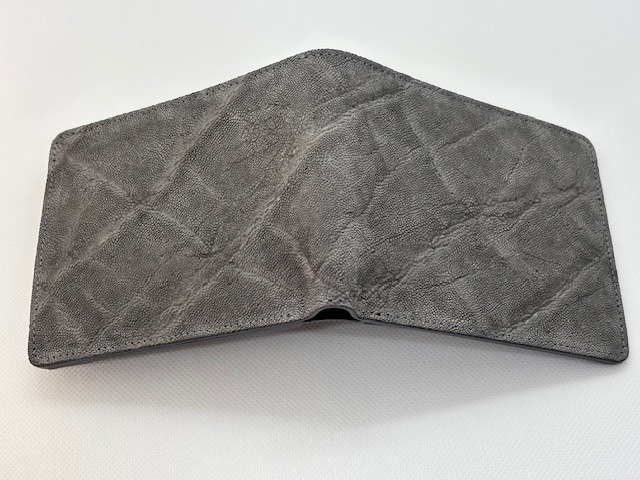 日本製 エレファントレザー × 姫路レザー 二つ折り財布 ショートウォレット 本革(5171ur)  [カラー: グレー]