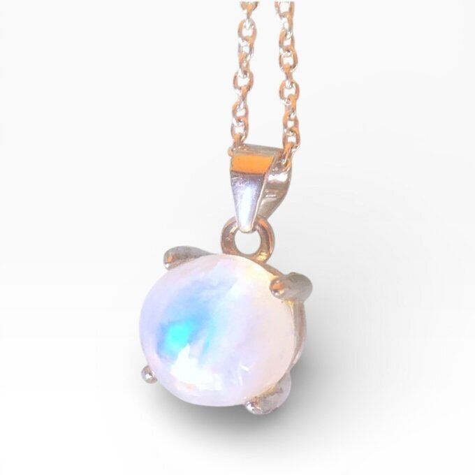 【一点物】✦6月の誕生石✦⋆.·SV925⋆.満月レインボームーンストーンPetitネックレス⋆.·Moonlit Dream.·✦no99