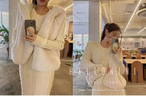 ゲーブル編み ニットワンピース　AJ1079-8068