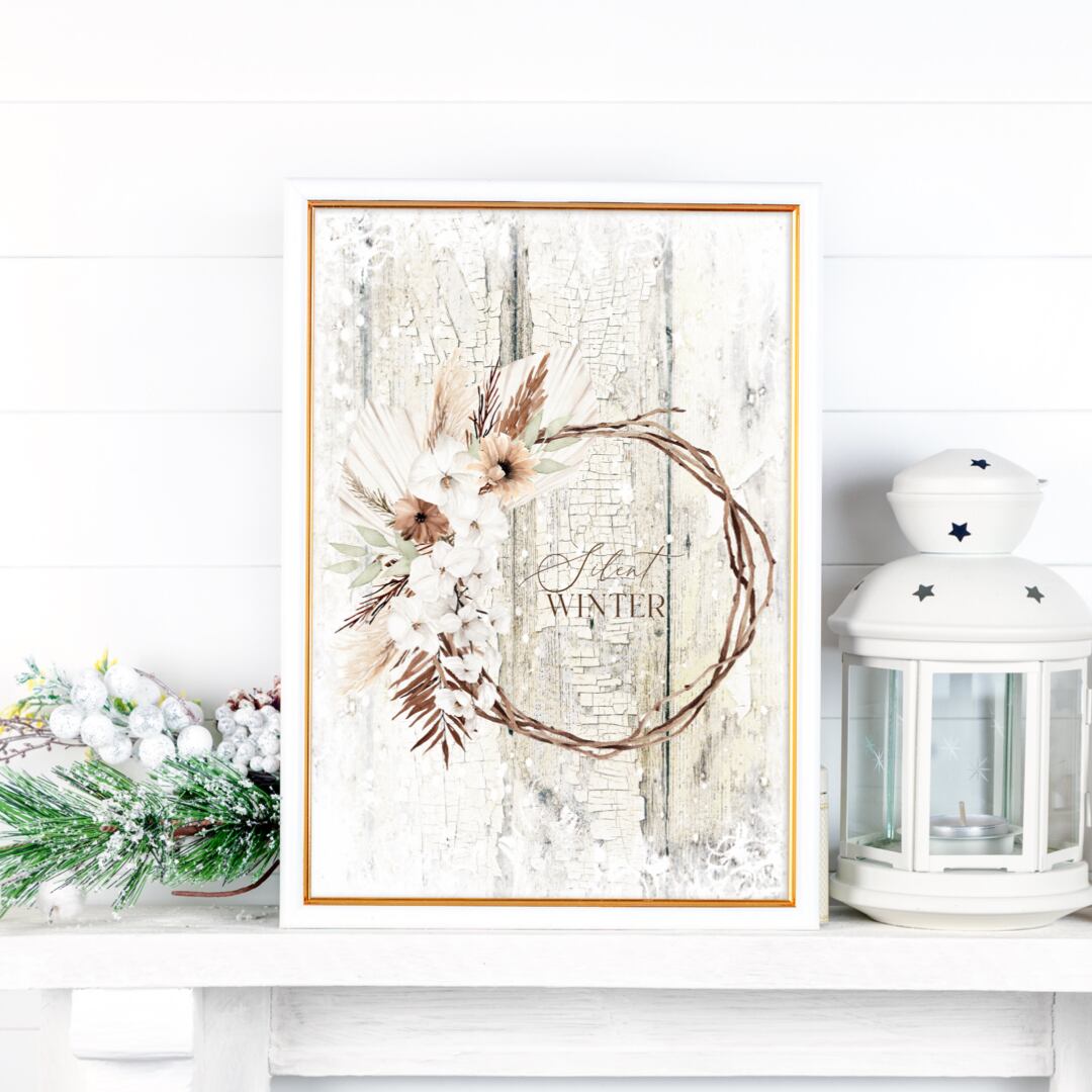 冬の花リースのポスター / i0368 / インテリアポスター