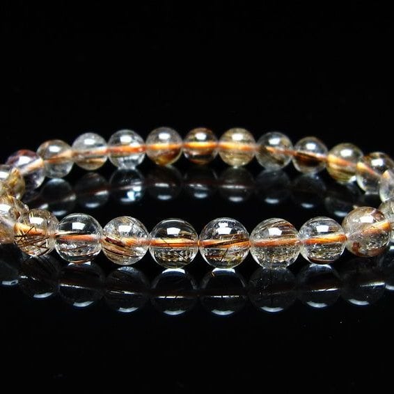 キャッツアイルチルクォーツ ブレスレット 7mm ルチルクォーツ ブレス 一点物 メール便可 [M便 1/10] 111-45751