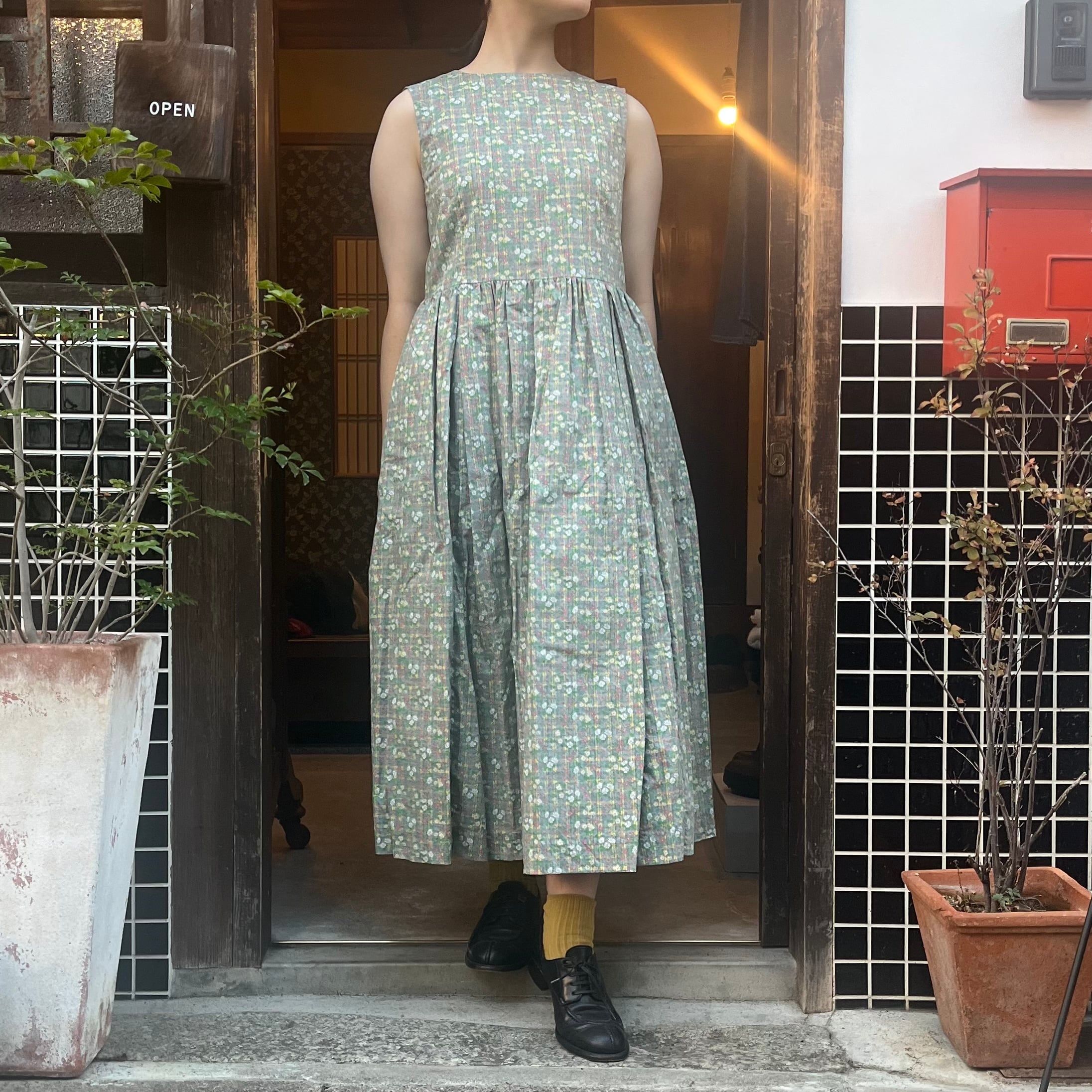 YAECA WRITE/ヤエカライトタックドレス S/L MARIACH size M #91754